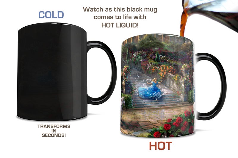 Morphing Mugs Disney - Cinderella - Clock Strikes Midnight - Thomas Kinkade - One 11 oz Color Changing Heat Sensitive Ceramic Mug â€“ Image Revealed When HOT Liquid Is Added! - Image 4
